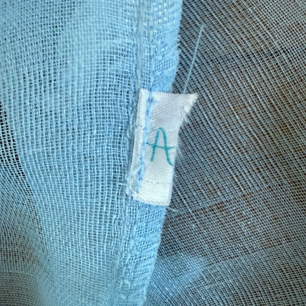 Sky Blue Textured Women's Blouse - Picture 6 of 9